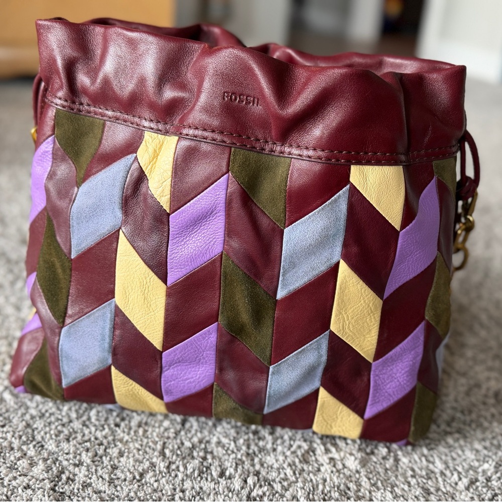 Fossil Gigi Drawstring Leather Shoulder Bag